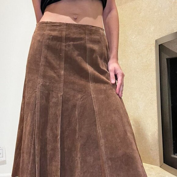 CAbi Faux Suede SkirtMaxi Medium EUC